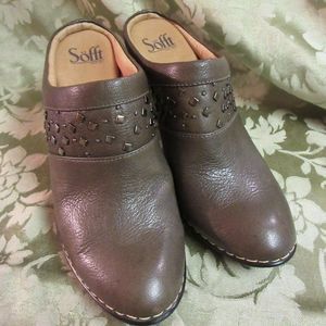 Sofft brown high heel slip on shoes size 9.5